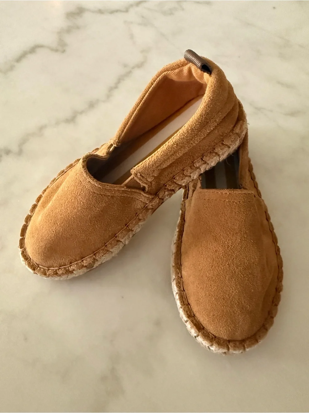 ZARA Kids Tan Suede Moccasin Slip-Ons